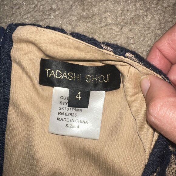 Tadashi Shoji Blue Lace Sheath Dress Women’s 4 – Embroidered Cocktail Dress - Picture 5 of 6